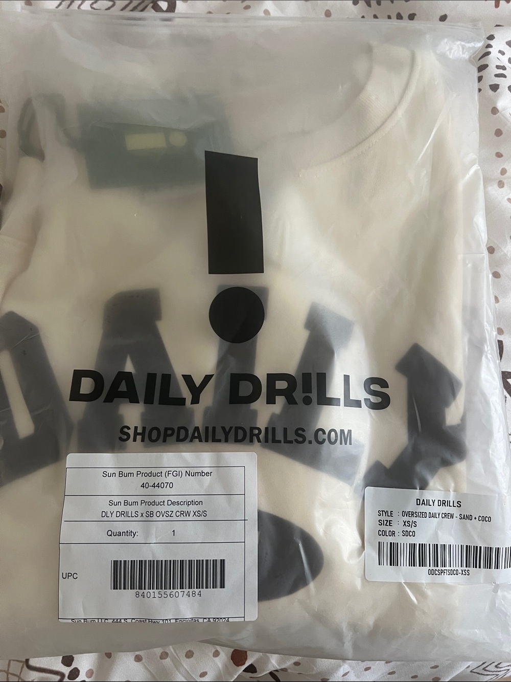 Daily Drills Oversized Sun BUM collab NWT XS/S